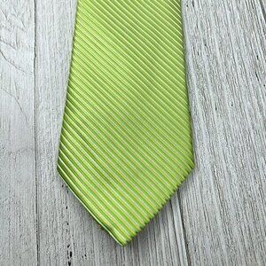 Twenty Dollar Silk Tie Green Striped Necktie‎ Business Casual Formal Event 60"